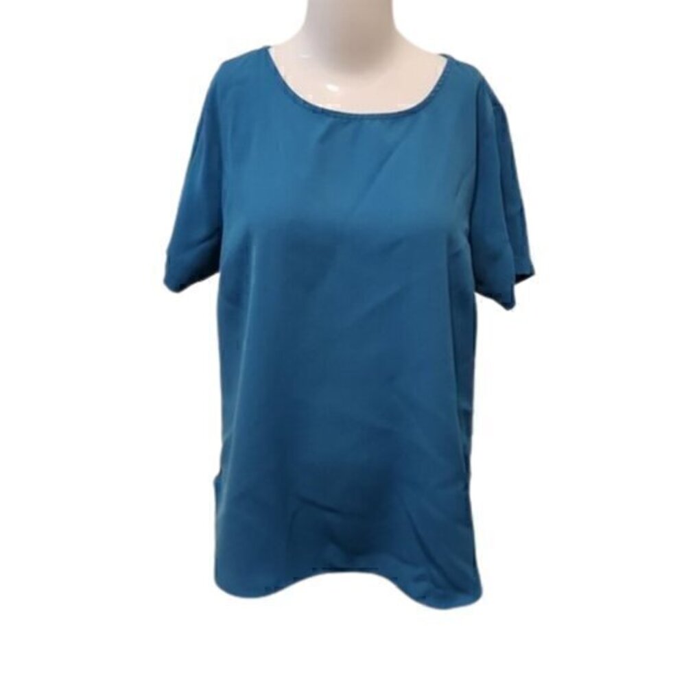 [The Limited] Blue Scoop Top - Size L